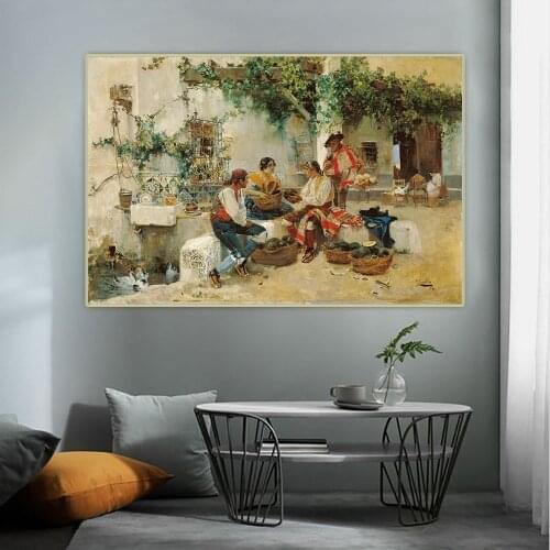 Citon Joaquin Sorolla《Selling Melons》Canvas Art Oil Painting Artwork Poster Picture Backdrop Wall Decor Home Decoration