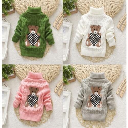 Children Clothes High Quality Baby Girls Boys Pullovers Turtleneck Sweaters Autumn Winter Warm Cartoon Kids Sweater