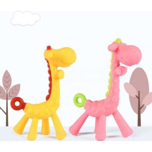 Baby Teeth That Fawn Molar Rod Giraffe To Bite The Teether Safty Baby Teether Pacifier Cartoon Teething Nursing Safety Silicone