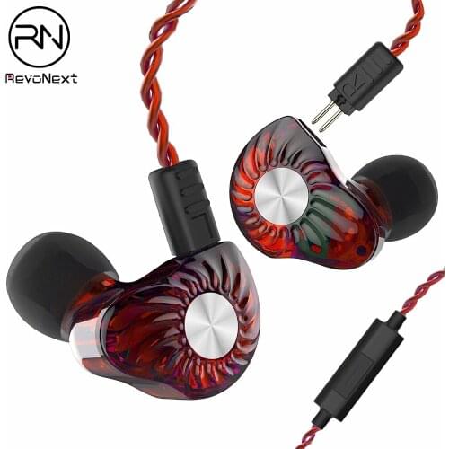Revonext RX8 Colorful BA+DD In Ear Haedphone Hybrid Headset HIFI Bass Noise Isolating Earphones With Mic Replaced Cable