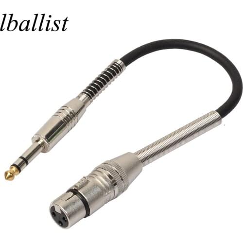 Lballist 30cm 6.5mm Stereo Jack Male to XLR Female Microphone Mixer Converter Audio Cable Foil+Braided Shielded