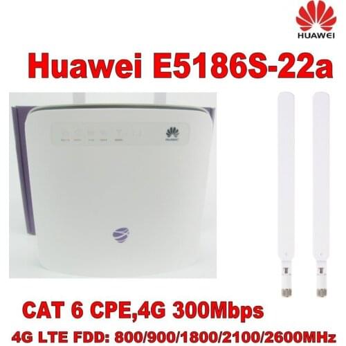 Lot of 10pcs unlocked cat6 300mbps Huawei e5186 E5186s-22a 3g wifi dongle Mobile hotspot 4g cpe plus 2pcs 4g antenna SMA