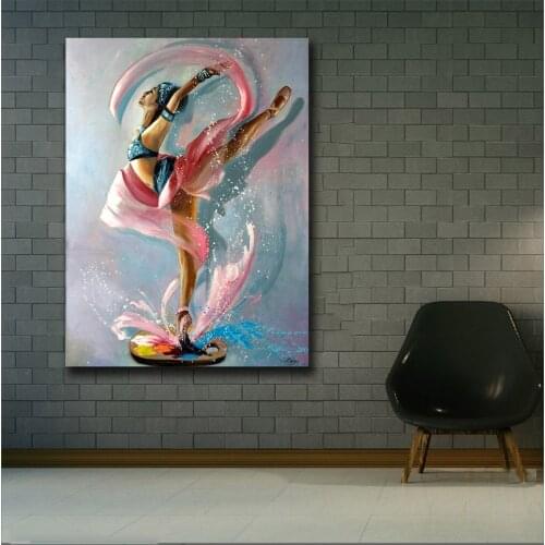 Fashion Printing Abstract Painting Ballet Dancer Wall Art Picture Home Decor Living Room Modern Canvas Print Paintings No Frame