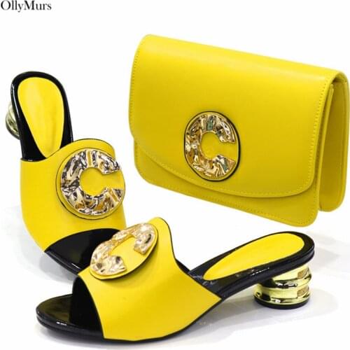 Fashion Rhinestone New Design Shoes And Bag Set For Party African Woman Pumps Shoes And Bag Set For Wedding Dress