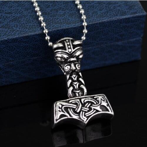 Thor Hammer Pendants Necklaces Man Hip Hop Statement Necklace Movie JEWELRY