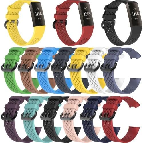 EiEuuk Air Hole Style Soft Silicone Gel Replacement Sport Bracelet Wriststrap Watchbands for Fitbit Charge 3