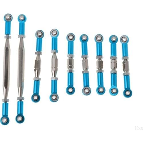 New 9PCS Adjustable Metal Linkage Pull Rod Servo Link For WLtoys 12428 12423 1/12 Speed RC Car Feiyue FY-01/02/03/04/05 Upgrade