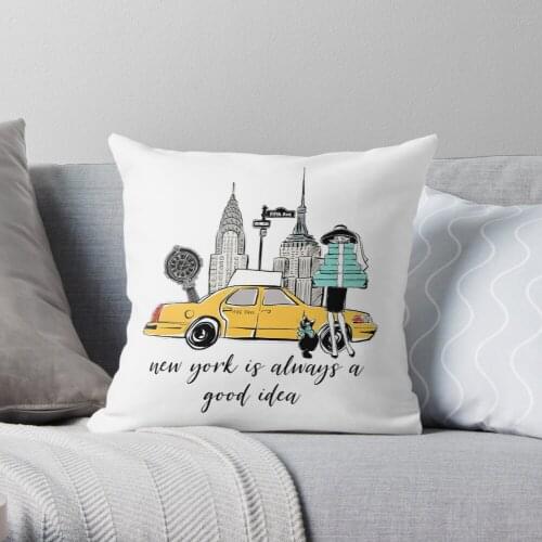 New York Girl Throw Pillow Cushion Cover Polyester throw pillows case on sofa home living room car seat decor 45x45cm