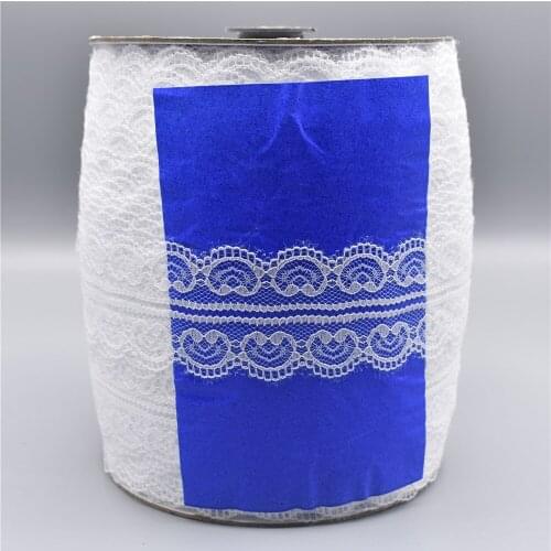 Wholesale 200Yard/Roll White Lace Ribbon Tape45MM Wide Trim Handicrafts Embroidered Sewing African Lace Fabric Material Applique