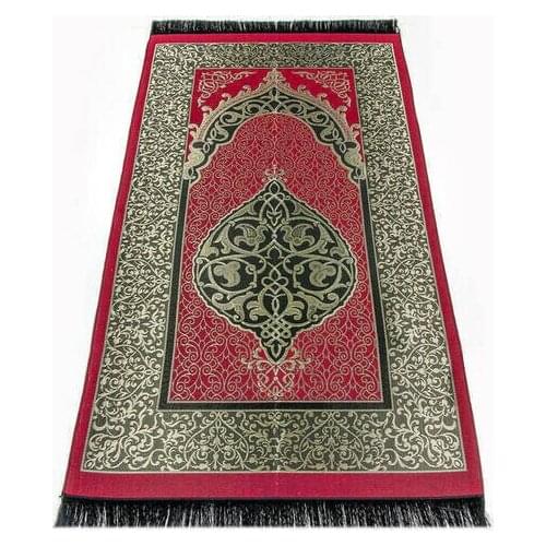 GREAT GIFT Economical Ottoman Taffeta Prayer Rug Claret Red Color MUSLIM PRMUSLIM PRAYER COVER EASY TO USE FREE SHİPPİNG