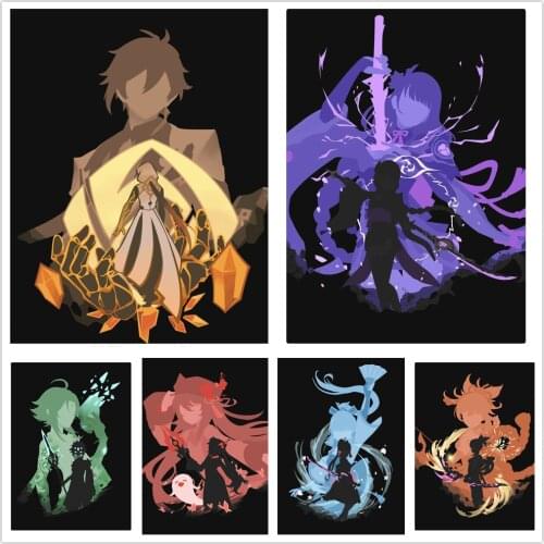 Genshin impact Game poster home decor hd painting xiao gangyu wall painting bedroom poster anime Study Bedroom Bar Cafe Wall