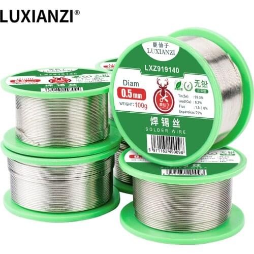 LUXIANZI 50/100g Lead Free Solder Wire with Rosin Core Soldering Wire Roll Low Melting Welding Wires No-clean 0.5/0.6/0.8/1.0mm