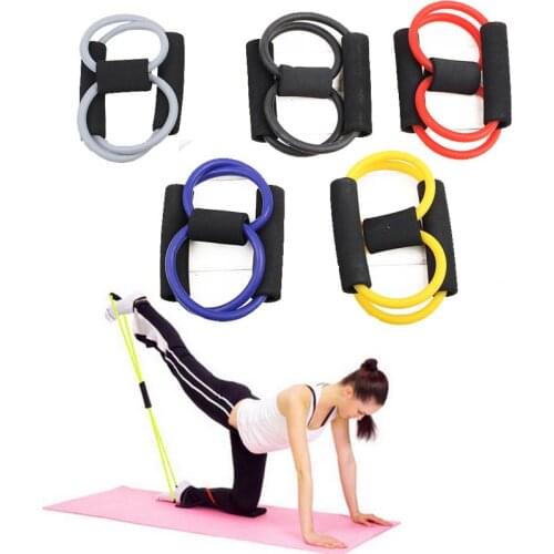 Resistance 8 Type Muscle Chest Expander Rope Workout Fitness Exercise Yoga Tube Sports Pulling Exerciser