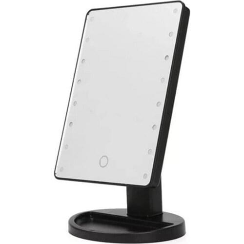 LED Mirror Makeup Mirror 16 Light Portable Touch Screen USB Cosmetics Beauty Desktop Vanity Mirrors 360 Degrees Rotation