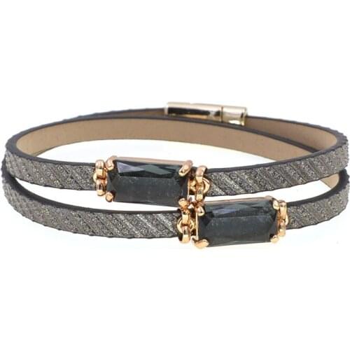 Women leather bracelets fashion Magnetic Clasp glass bracelet charm bracelets for women party jewelry wholesale dropshipping