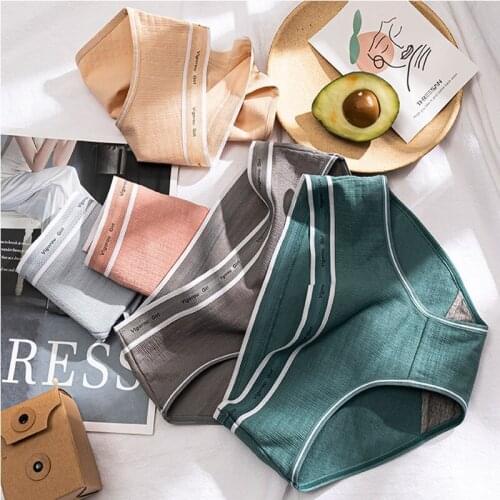 Womens Sexy Panties Ladies Cotton Panties Comfortable Underwear Skin-friendly Underwear Women Panties Mid-waist Briefs Panties