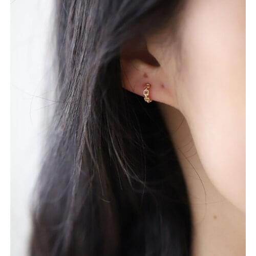 VENTFILLE 925 Sterling Silver European Abstract Chain Ear Bone Clip Women Punk Hip Hop Plating Jewelry Accessory