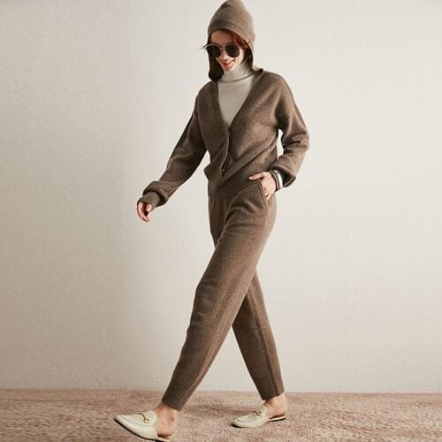 100% Cashmere Sweater Women Hooded Pullover Loose V Neck Long Sleeves 4 Colors Ladies Casual Coat Knitwear New Fashion