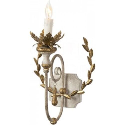 French country golden wheat ear single head wall lamp retro wood art living room corridor corridor wall lamp