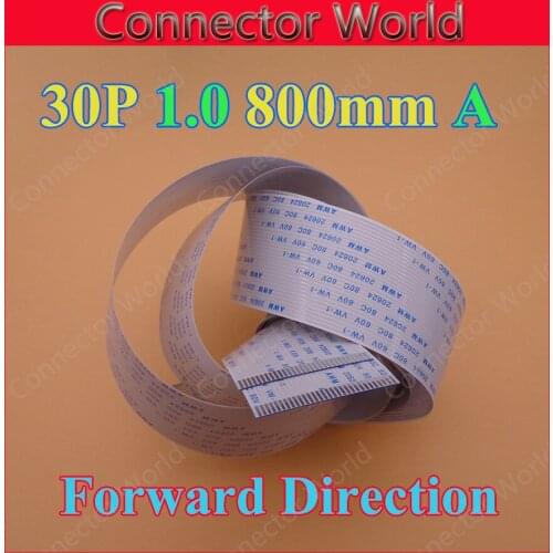 1pcs/lot New FFC FPC flat flexible cable 1.0mm pitch 30 pin Forward Length 800mm Ribbon 30pin Flex Cable 20624 80c 60v vw-1