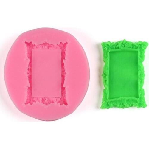 1PCS Retro Frame Shape Silicone Mold For Fondant Cake Mold Bakware Tools Soap Mold Sugar Tool