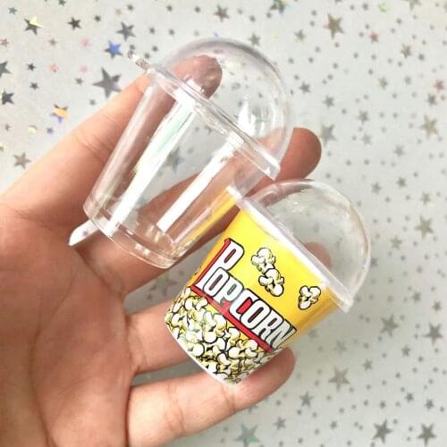 10pcs DIY Boba Charms Plastic Cups Miniature Frappuccino Cup with Dome Lid Doll House Siwan Popcorn Ice Cream Jewelry Accessory