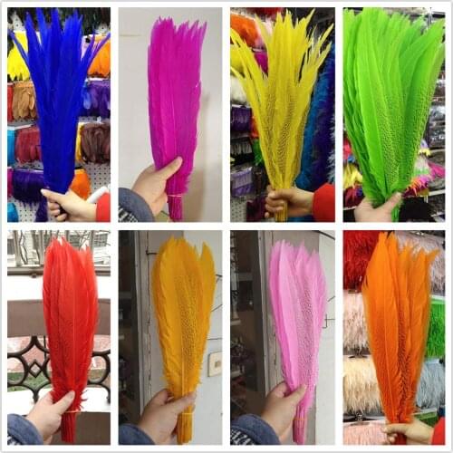12 Colors Wholesale 20/50/100pcs Silver Pheasant Feathers 50-55cm/20-22inch DIY Jewelry Stage Performances Decoration