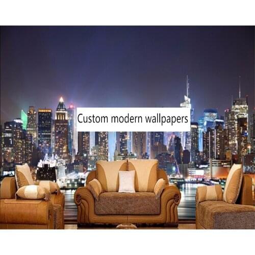 Beibehang Custom 3D photo wallpaper New York City night view suitable for living room bedroom TV background wallpaper
