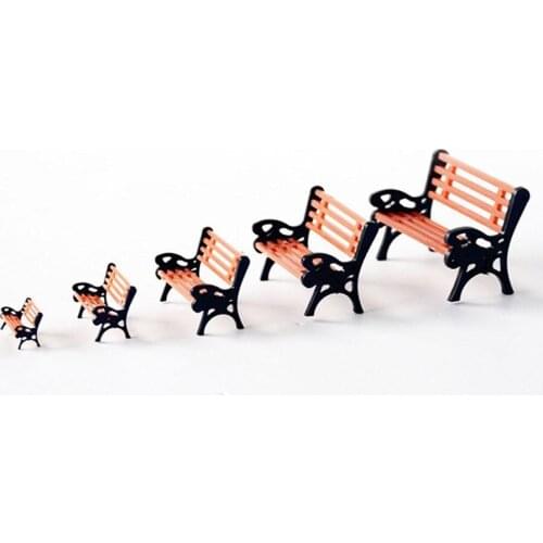 5 *Model Chair Realistic Park Street Seat Bench Model Table DIY Material Fairy Accessory Construction Micro Train Sand Hand Q5Z1