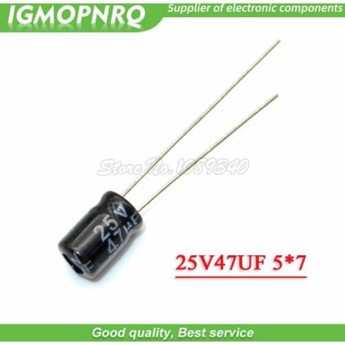 50PCS 25V47UF 5*7mm 47UF 25V 5*7 Aluminum electrolytic capacitor