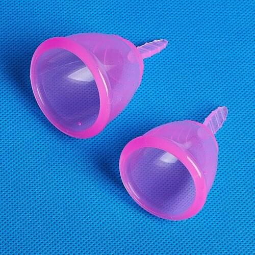3 Colors 50PCS/lot Lady/girl Reusable Import Medical Grade Silicone Menstrual Cup Feminine Hygiene Product