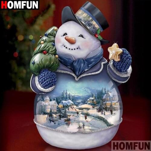 HOMFUN Full Square/Round Drill 5D DIY Diamond Painting "Cartoon snowman" 3D Embroidery Cross Stitch 5D Home Decor A17465
