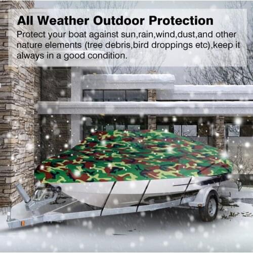 11-22ft Boat Cover Anti-UV Waterproof Heavy Duty 3000D Marine Trailerable Canvas Yacht Outdoor Protection Boat Accessories