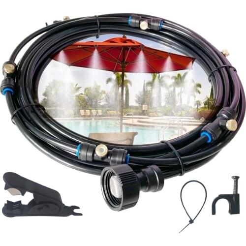 DIY Hot Sale 6/9/12/15/18m Outdoor Cooling Patio Misting System Fan Cooler Water Mist Gardenhouse Spray Hot fog Misting System