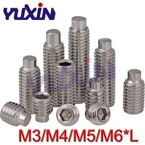 GB79 304 Stainless Steel DIN915 M3 M4 M5 M6 M8 Male Terminal Set Bolt Grub Convex End Screw Inner Hexagonal Hex Socket Headless