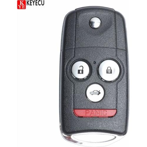 KEYECU New 3+1Button Remote Key Fob for Acura TL / TSX 2009-2014 , for 2010-2013 Acura ZDX FCC ID:MLBHLIK-1T