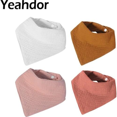 4Pcs Baby Infant Cotton Bibs Newborn Triangle Scarf Feeding Saliva Towel Bandana Burp Cloth Drool Bibs Unisex Baby Shower Gift