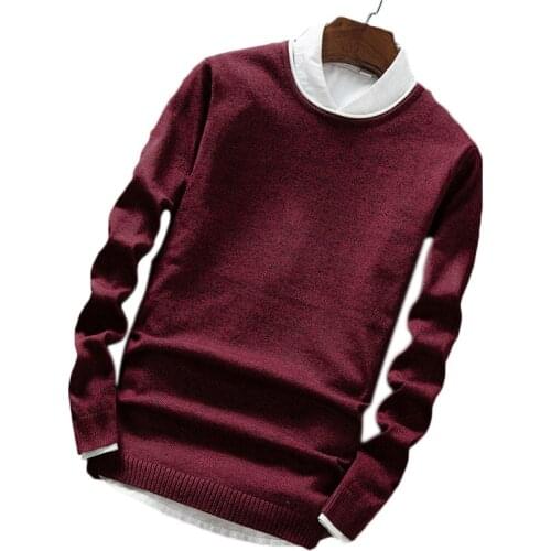 Autumn and winter new pullover sweater mens sweater Korean version of the self-cultivation round neck sweater men