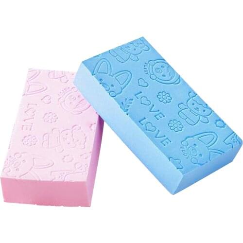 2pc Soft Skin Exfoliating Shower Sponge Printed Scrub Shower Adults Baby Kids Bath Scrubber Skin Care Sponge Face Cleaning 3