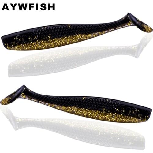 AYWFISH Soft Lure 70mm 2.8g Classic Crit T Tail 5PCS A Lot Silicone Rubber Bait Lifelike Swimming Action Handmade Fishing Tackle