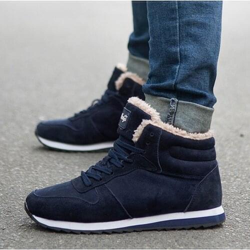 New Male Shoes Adult Men Boots Lace Up Men Shoes Plush Warm Snow Boots Winter Shoes Men Winter Boots male Boots Men 39 S
