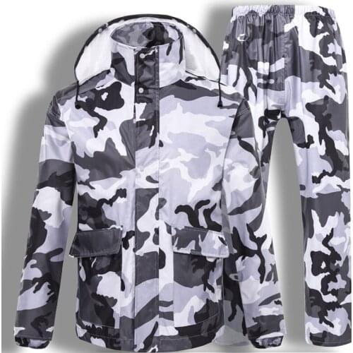 Factory Wholesale Outdoor Split Raincoat And Rain Pants Adult Double Layer Waterproof Motorcycle Riding Clothes Camouflage Rainc
