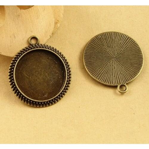 RONGQING 50pcs/lot Fit 20mm Inner Size Round Shape Cabochon Base DIY Jewelry Charms Handmade Pendant Tray