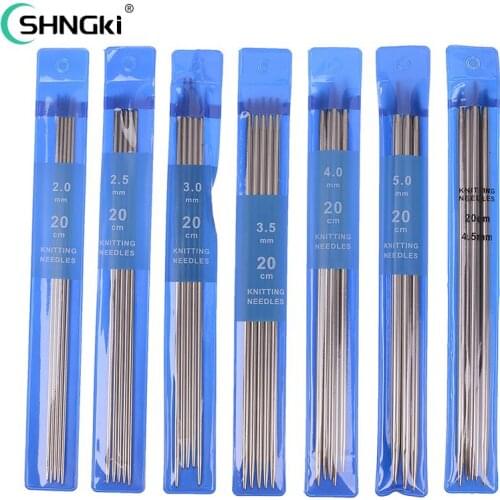35Pcs/set 20cm Straight Knitting Needles Stainless Steel Crochet Hooks for DIY Weave Knitting Tools Sewing Accessories
