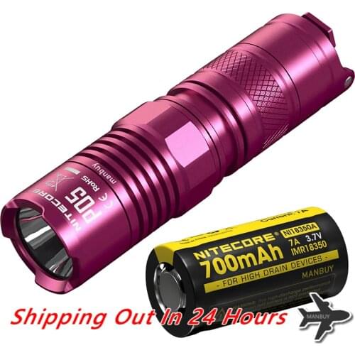 SALE NITECORE P05 Pink+ IMR18350 Rechargeable Battery CREE XM-L2 U2 LED Flashlight Mini Self-Defense outdoor Torch Free Shipping