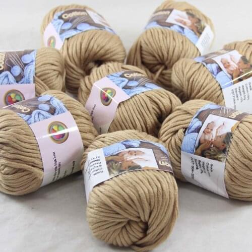 Sale 8Ball x 50g Super Soft Pure Cotton Chunky Shawl Hand Knitting Yarn Scarves Shawls 42211 Sand