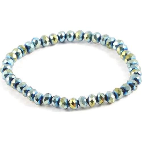 STENYA Stretch Bracelet Bangle Elastic Czech Faceted Crystal Football Beads Quartz Stone Expandable Cord Rope Pulseras Jewelry