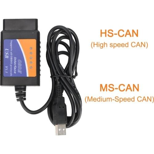 ELMconfig HS MS-CAN Programming Unlock for Ford Mazda Lincoln Auto Repair Tools ELM327 USB V1.5 OBD 2 Scanner Code Reader