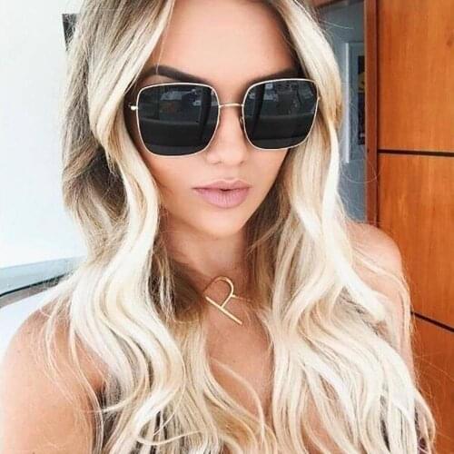 Luxury Square Sunglasses Women Brand Designer Retro Alloy Frame Big Sun Glasses Vintage Gradient Male Oculos Ladies Glasses