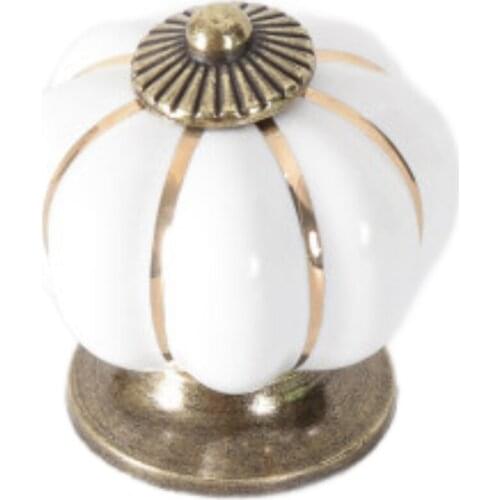 Vintage Furniture Handle Door Knobs Furniture Drawer Cupboard Kitchen Pull Handle Pumpkin Ceramic Cabinet Handles Retro Hardware